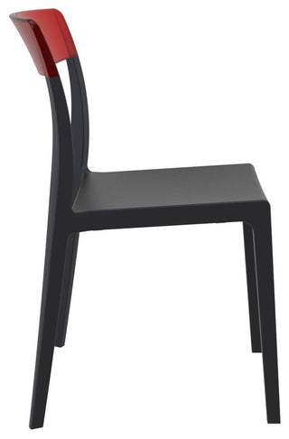 Flash Dining Chair, Black Transparent, Red, Set of 2