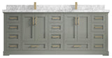 Boston 84 Double Sink Bath Vanity in Evergreen 2" Carrara Marble