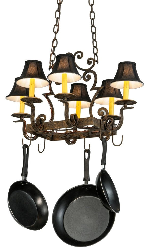 28"L Elara 6 Light Pot Rack