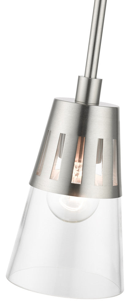1 Light Brushed Nickel Mini Pendant