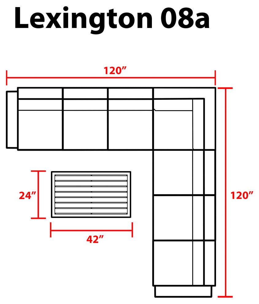 Lexington 8 Piece Outdoor Aluminum Patio Furniture Set 08a Beige