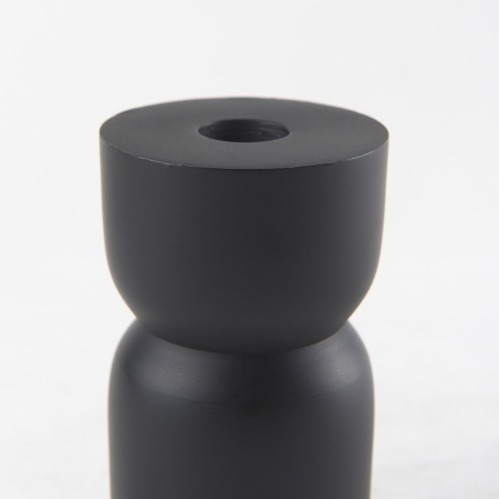 Malta Small Black Metal Candle Holder