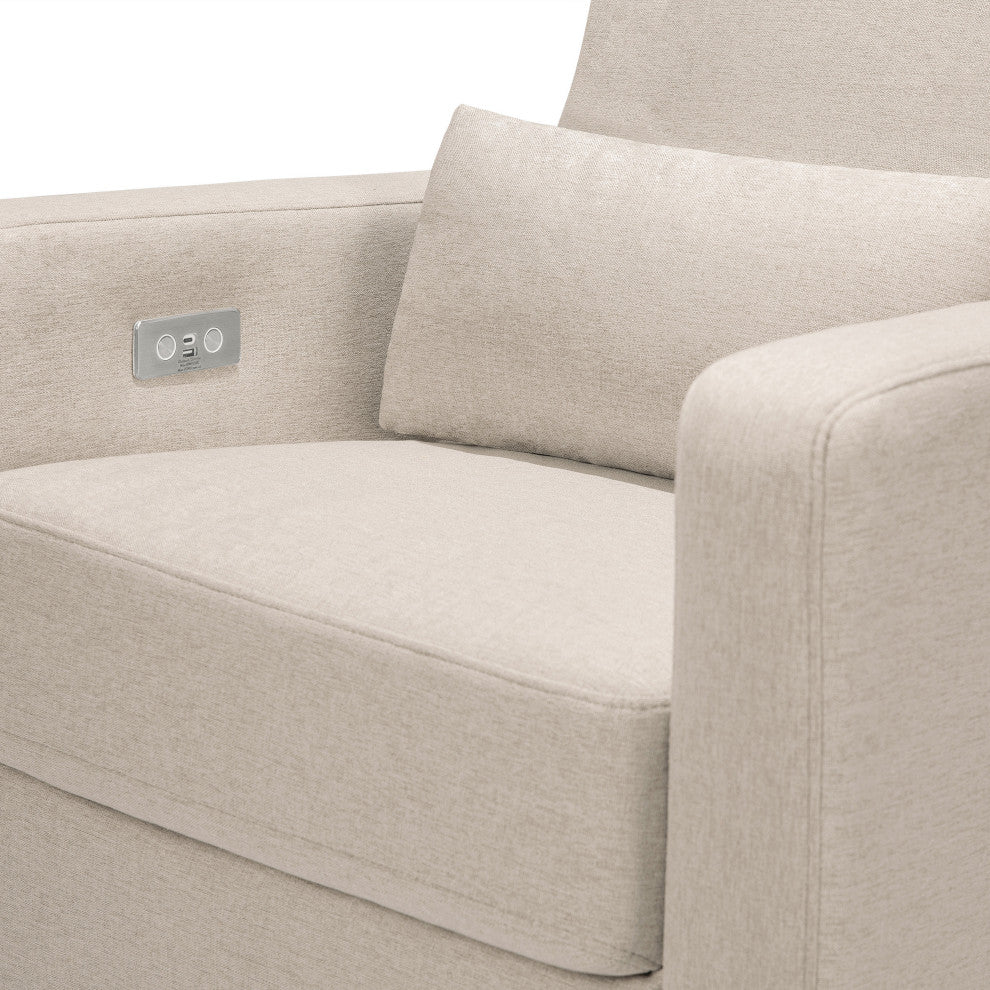 Sigi Electronic Recliner and Glider, Boucle With USB port, Performance Beach Eco-Weave