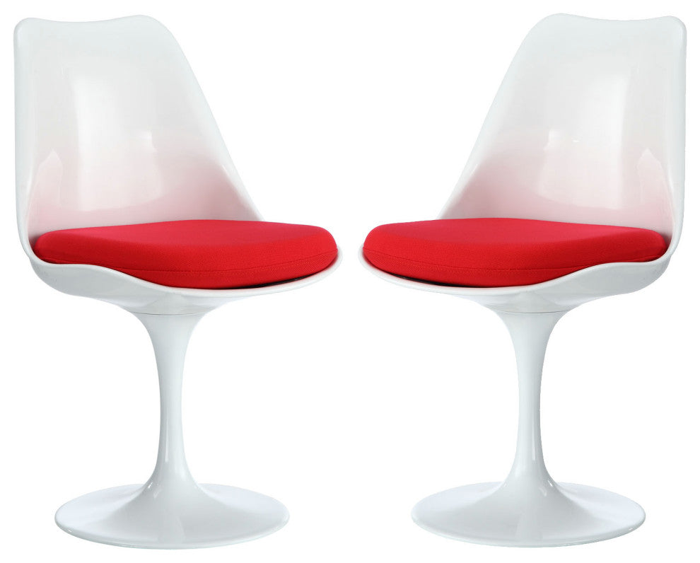 Modern Red Tulip Dining Side Chair Set of 2