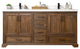 Charlotte Teak 72 Double Sink Bathroom Vanity Distressed Gray 2" White Quartz