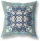 26" Glacier Blue Rose Box Indoor Outdoor Zippered Throw Pillow
