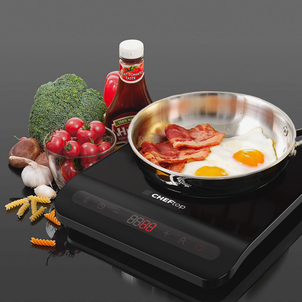 Cheftop Single Burner Induction Cooktop - Portable 120V Digital Ceramic Top 1300