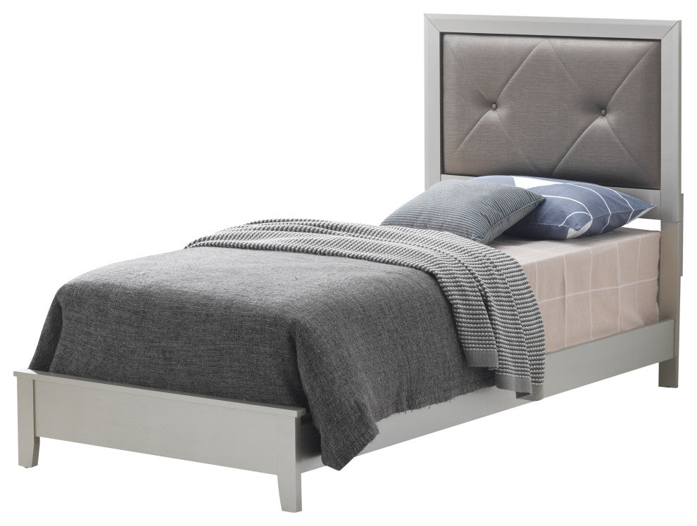 Primo Twin Bed, Silver Champagne