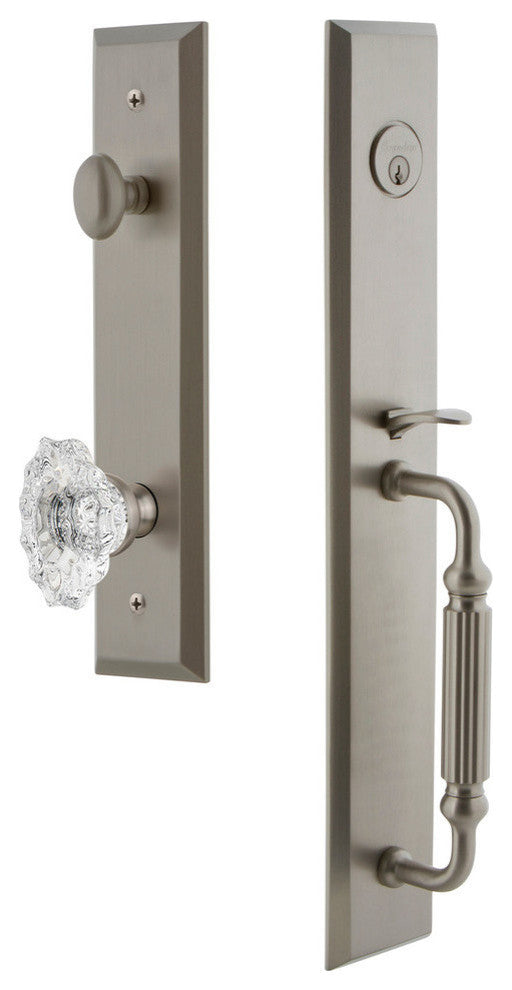 Fifth Avenue 1-Piece Dummy Handleset, F Grip and Biarritz Knob, 849306