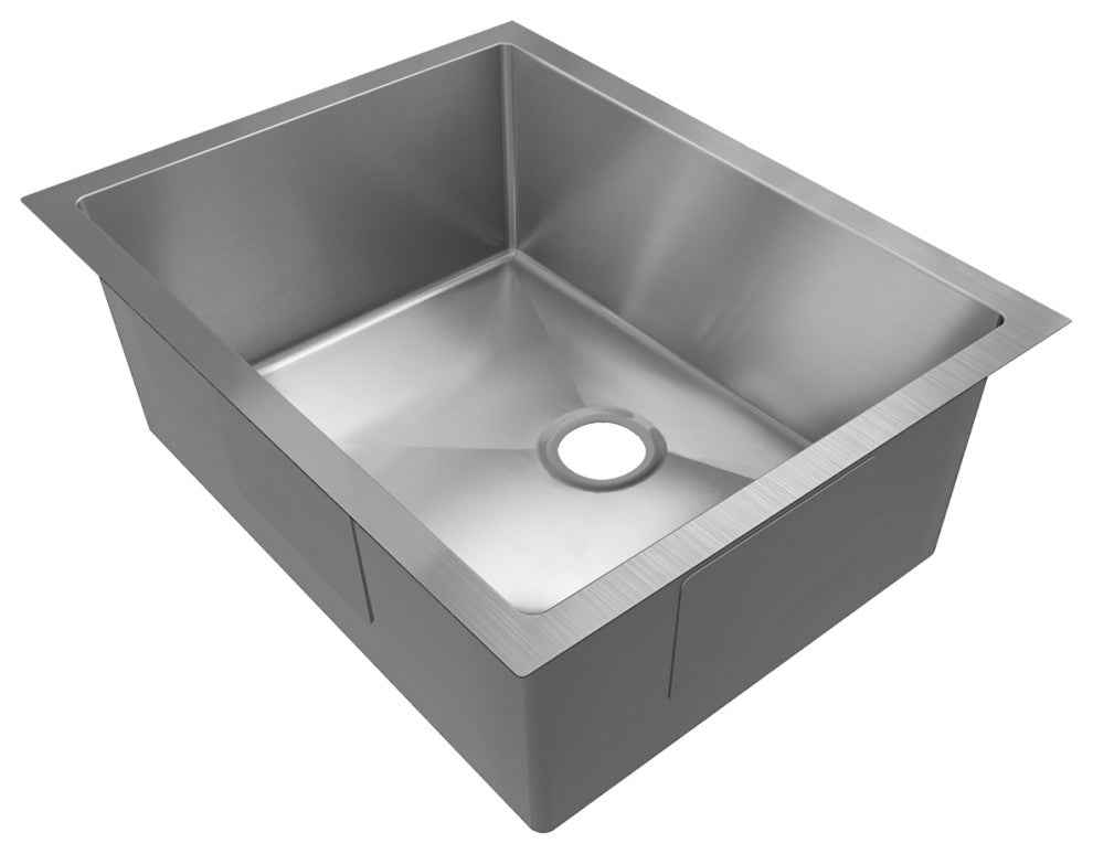 Sinber Single Bowl Kitchen Sink with 304 Stainless Steel Satin Finish, 23"x18"x9", Undermount