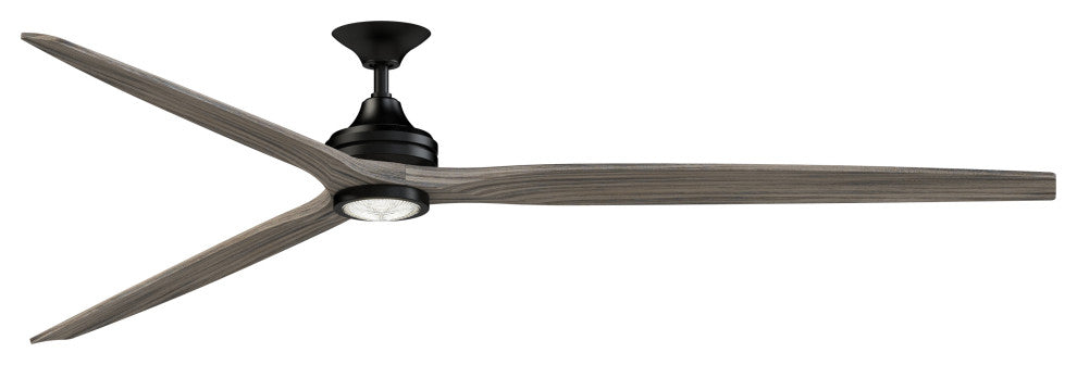 Fanimation Spitfire 96" Fan/LED Light, Black, Weathered Wood