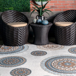 Nuloom Andi Textured Indoor/Outdoor Contemporary Area Rug, Beige 5'3"x7'7"