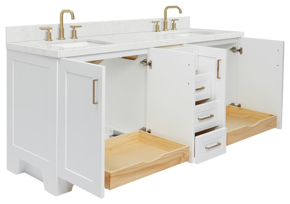 Ariel Taylor 72" Double Rectangular Sinks Bathroom Vanity