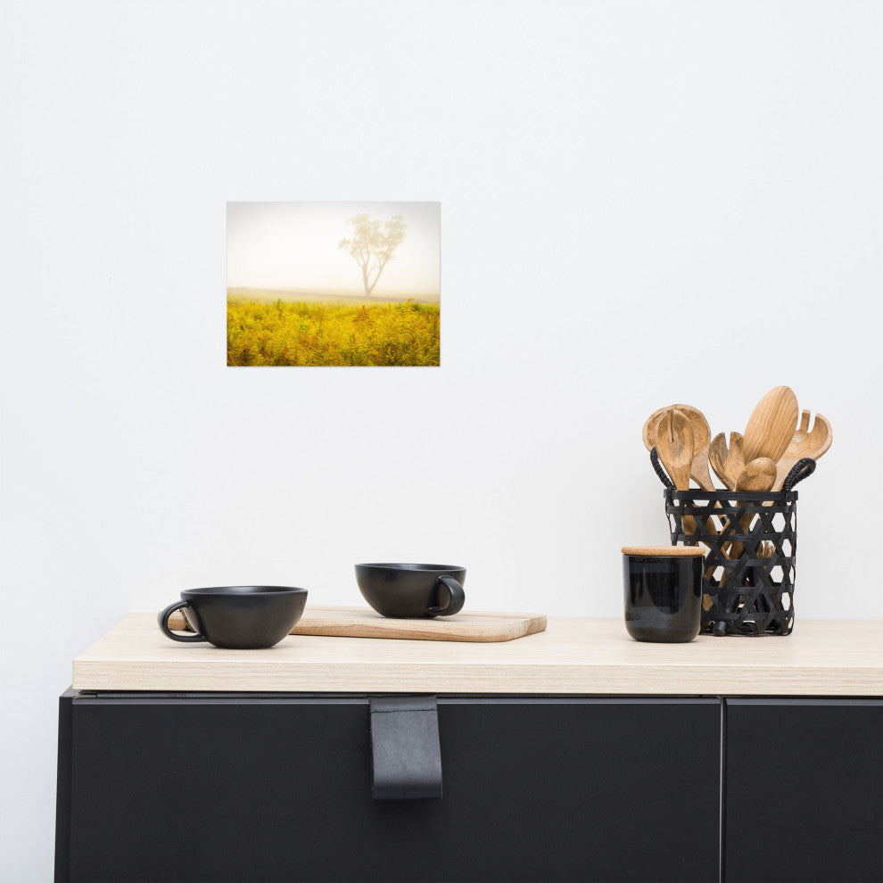 Dreams of Goldenrod and Fog Landscape Photo Unframed Wall Art Print, 8" X 10"