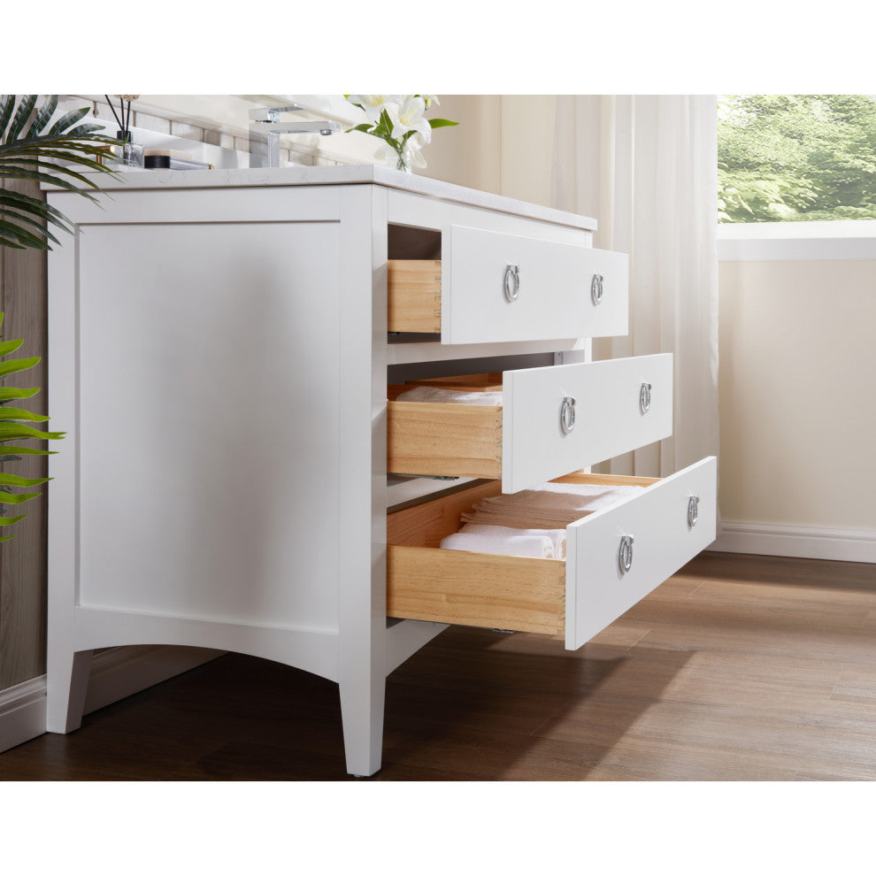 Legion Furniture WS2518 Series Bathroom Sink Vanity, White, 42", Artificial Stone Top, Single Sink