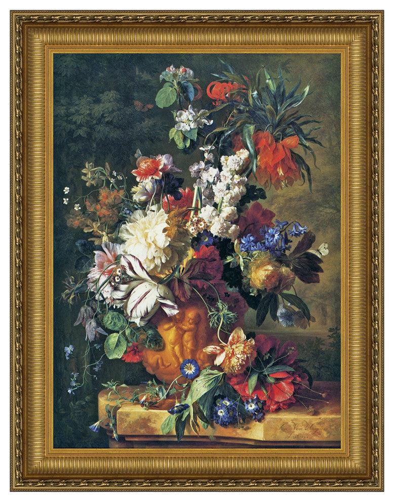 "Bouquet of Flowers in an Urn" Stretched Canvas Replica, 32"x41"