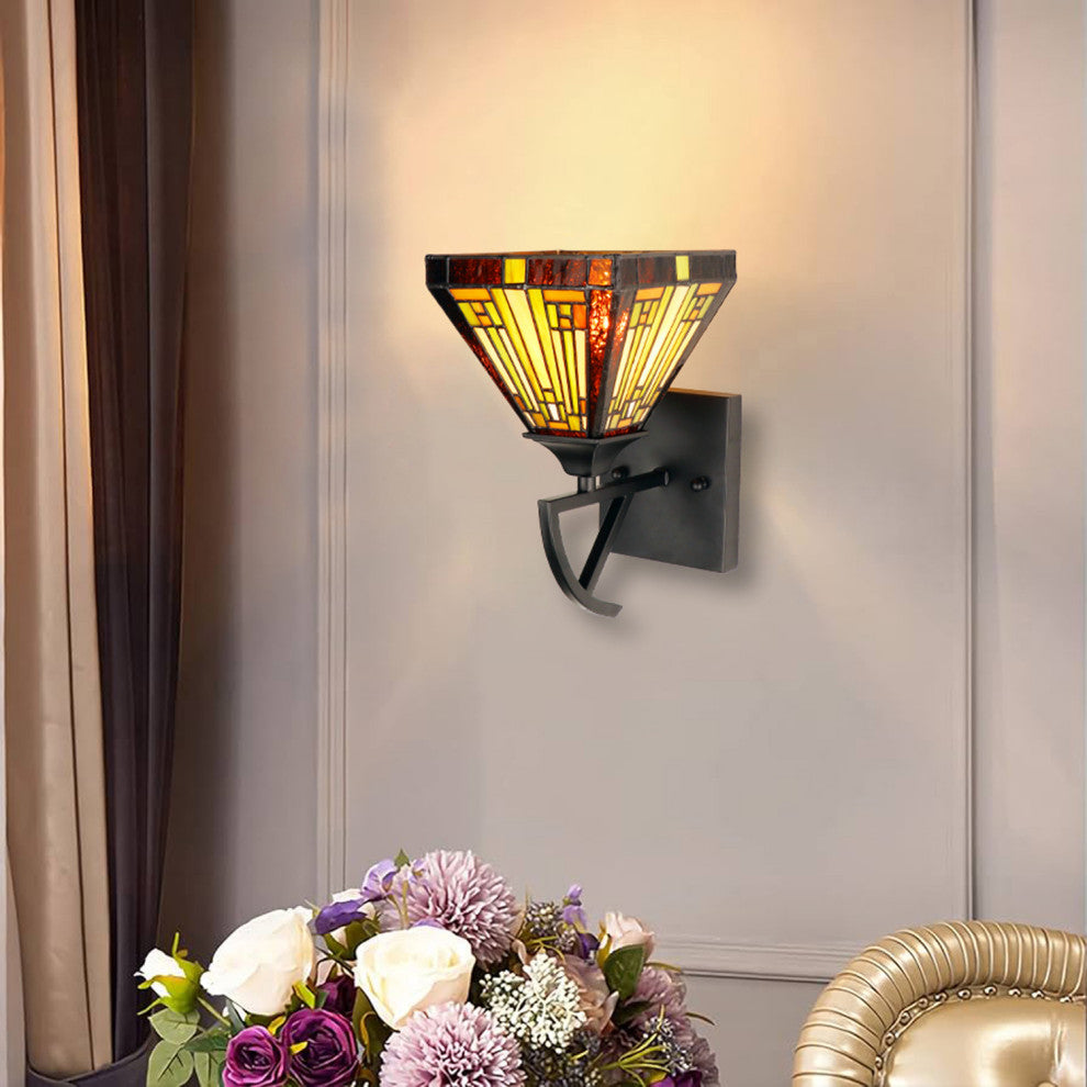 Innes Mission-Style 1-Light Wall Sconce 6" Shade