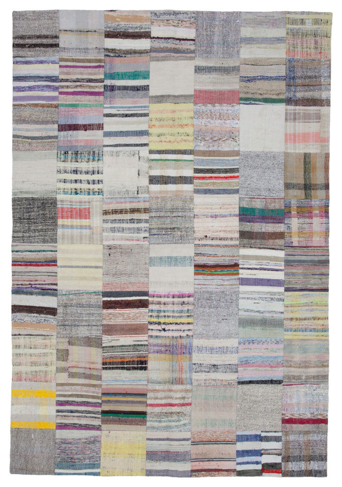 Rug N Carpet - Handmade Oriental 6' 8'' x 9' 10'' Vintage Patchwork Kilim Rug
