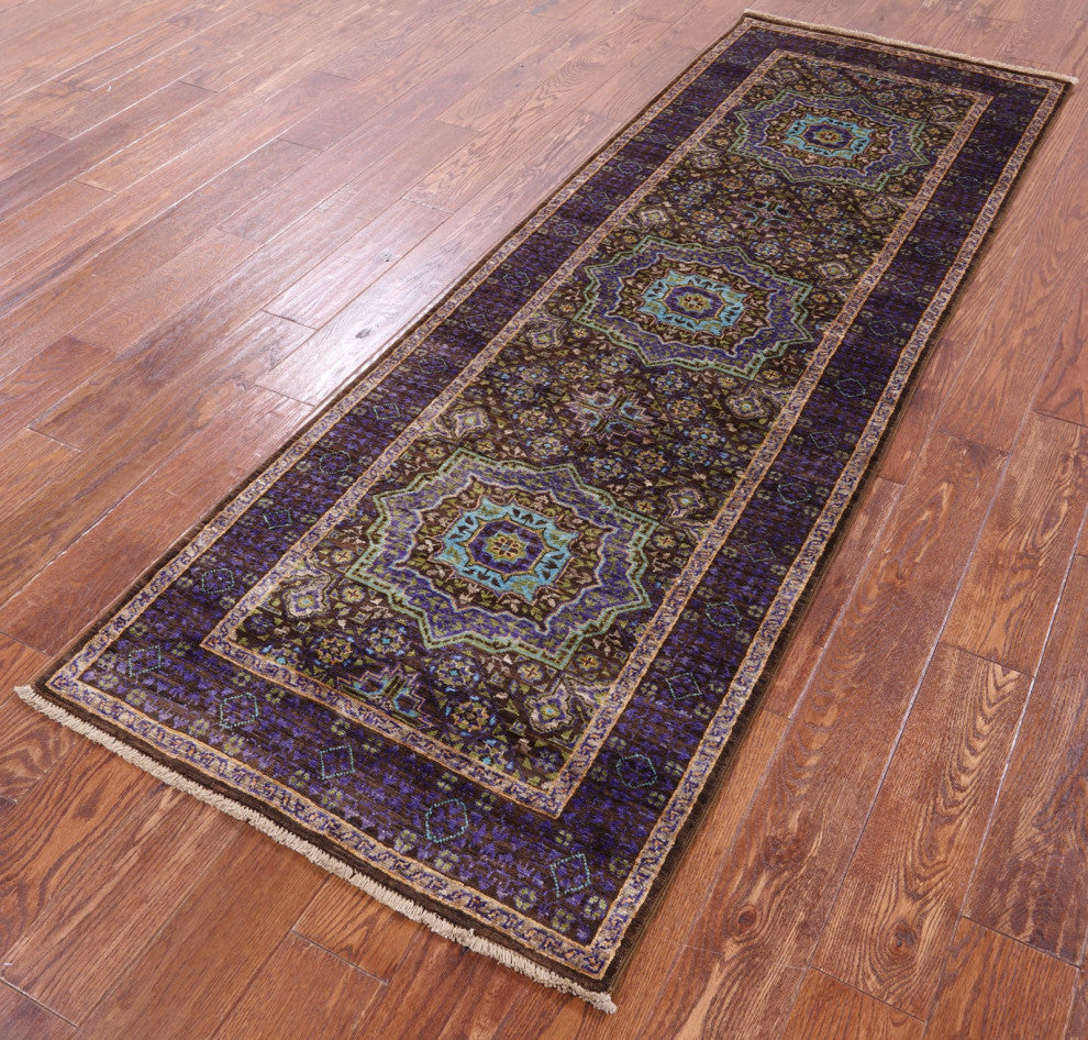 Mamluk Hand Knotted Wool Runner Rug 2' 8" X 7' 9" - Q12288
