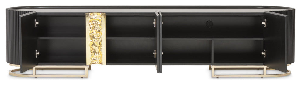 Lisbon Media Cabinet, Silken Matte Black