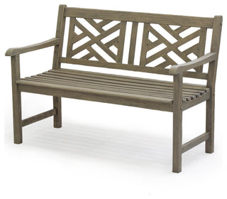 Rocca Weathered Teak Wood Outdoor Bench