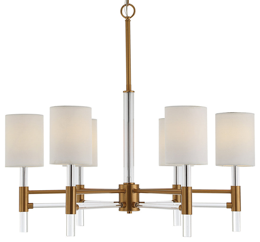Uttermost 21380 Welkin 6 Light 30"W Chandelier - Warm Brass