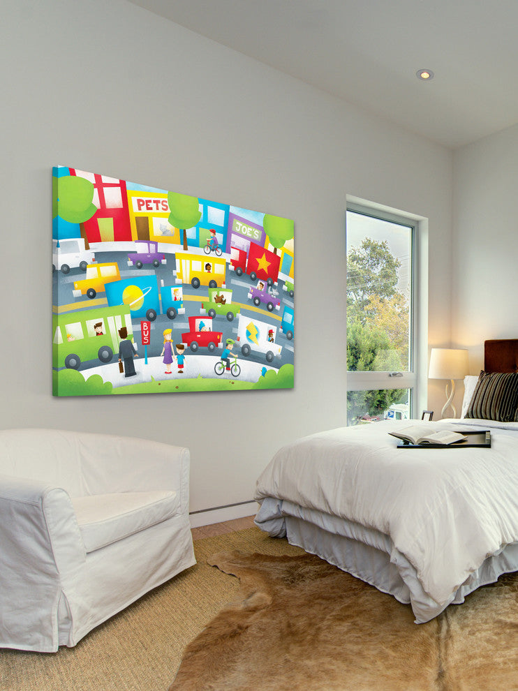 "Traffic" Painting Print on Canvas by Curtis