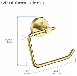 Circular Toilet Paper Holder, Brushed Gold