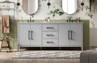 Home Living 84" Double Bathroom Vanity, Grey