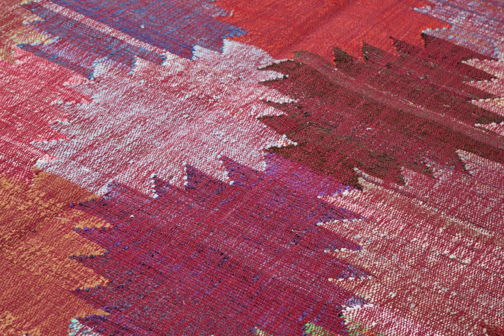 Rug N Carpet - Handmade Turkish 7' 11'' x 11' 3'' Modern Design Wool Kilim Rug