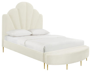 TOV Furniture Bianca Cream Velvet Bed in King