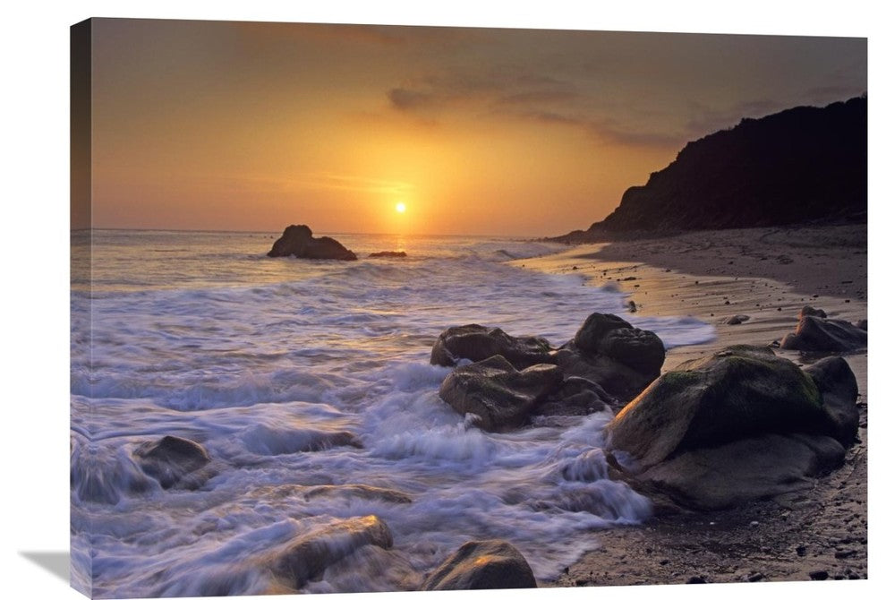"Sunset Over Leo Carillo State Beach, Malibu, California" Artwork, 32" x 24"
