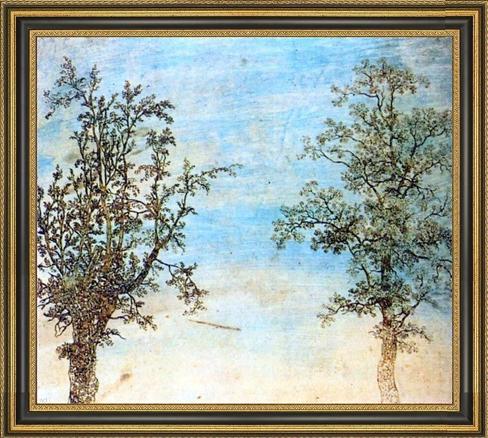 Hercules Seghers Two TreesFramed Premium Canvas Print, 16"x20"