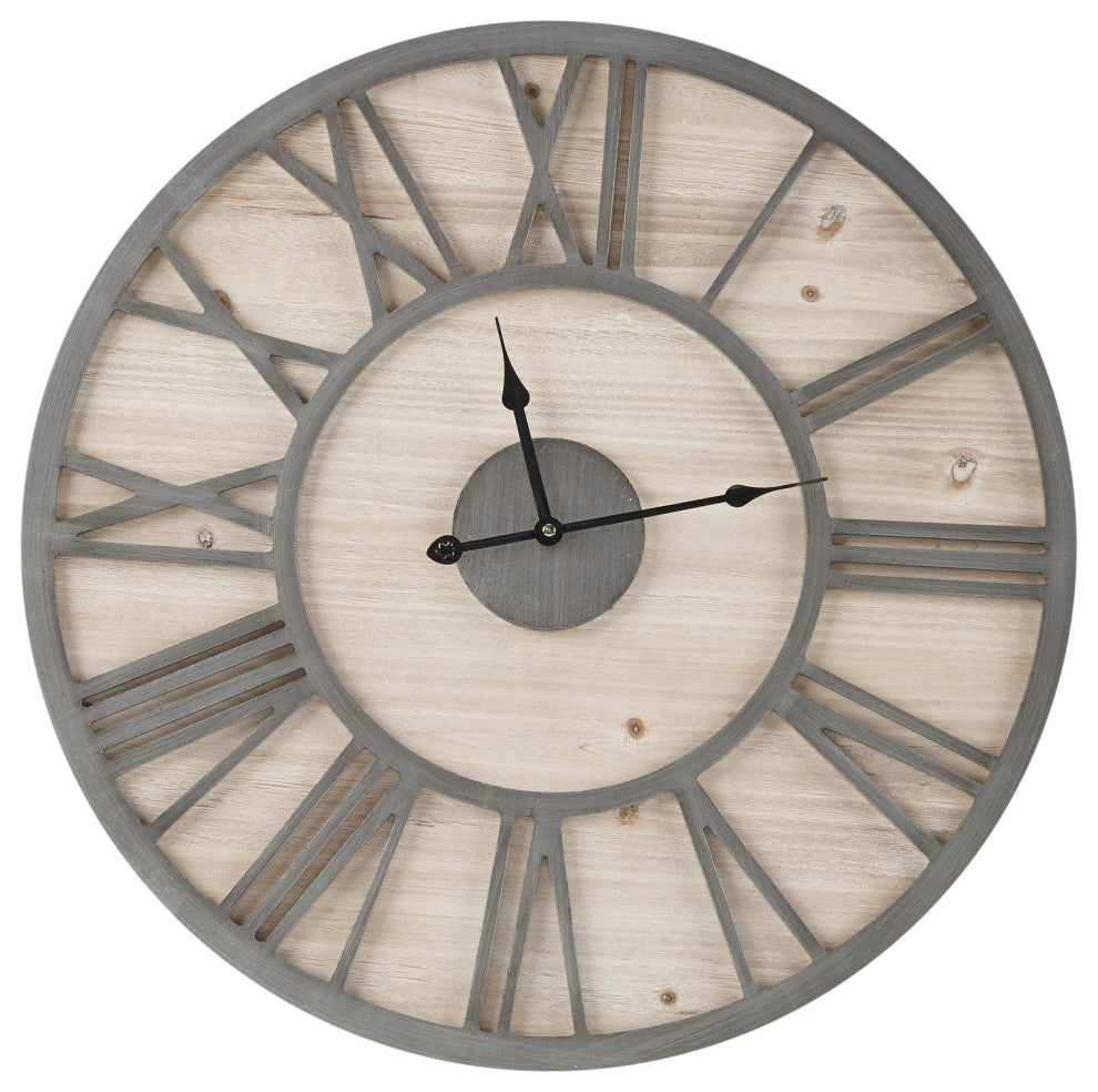 Madison Park Mason Rustic Roman Wall Decor Clock, Gray