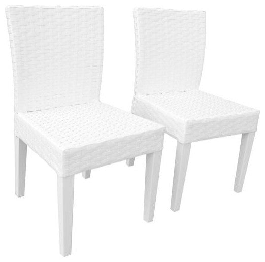 Miami Rectangular Outdoor Patio Dining Table with 6 Armless Chairs Cilantro