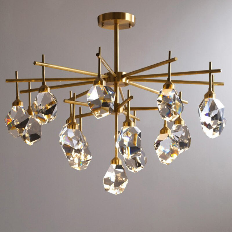 Gold Diamond Crystal Three Layer Led Copper Creative Chandelier, 16lights-A