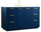 Bethany Single Bathroom Vanity, Blue, 54"