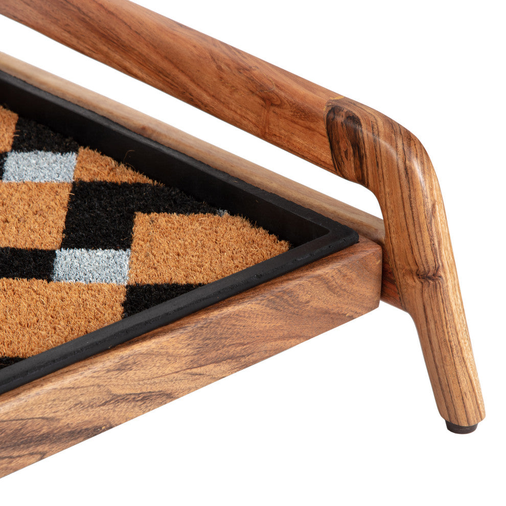 Single-Tier Natural Stand With 2-Pair Rubber Boot Tray Mt. Tam