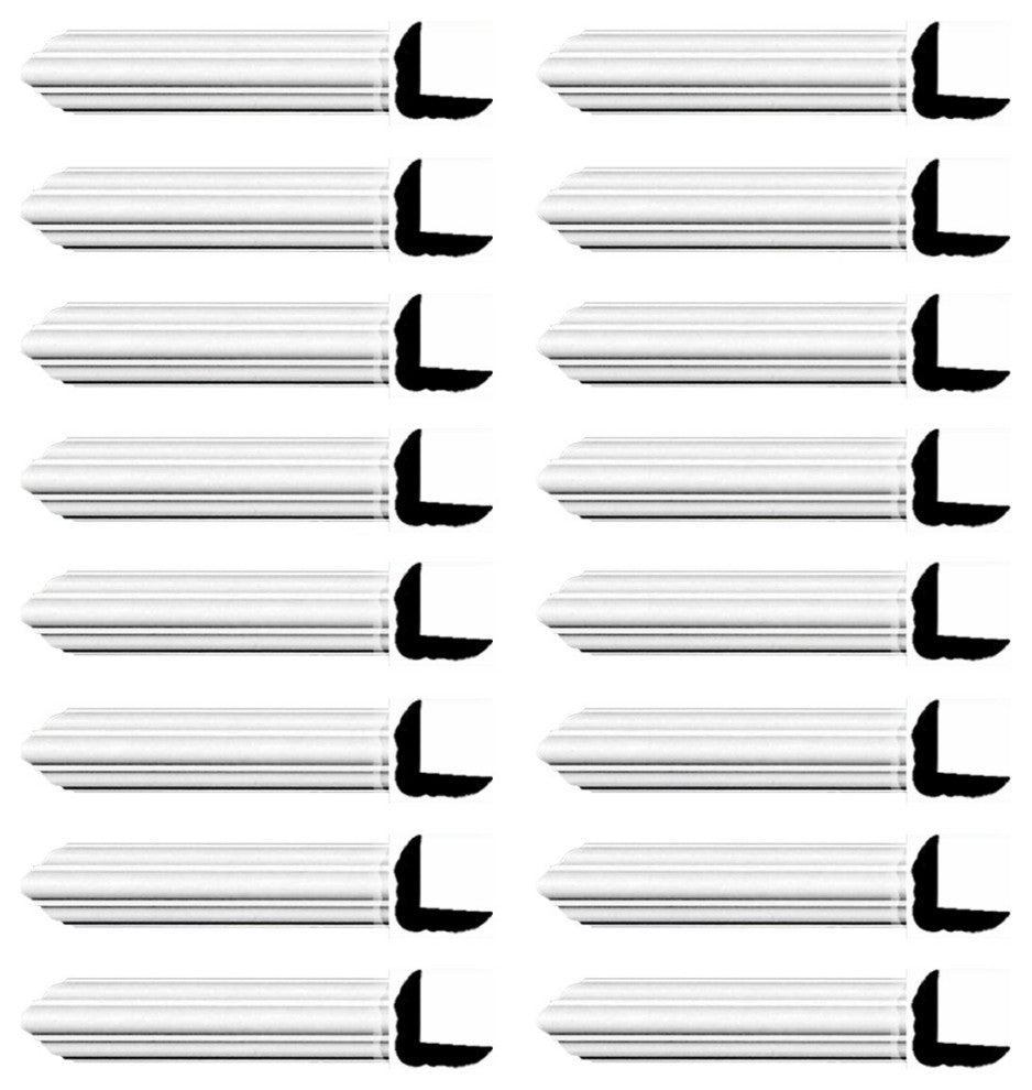 Cornice White Urethane Belfort Simple Design 16 Pieces Totaling 1504" Length