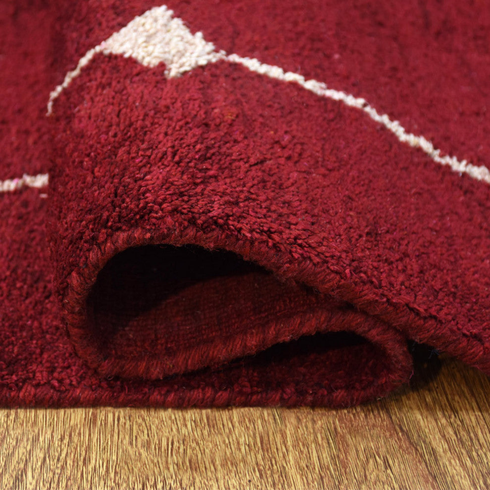 HAND KNOTTED LOOM SILK ECO-FRIENDLY AREA RUGS -5'x8',Rectangle,Red,Contemporary