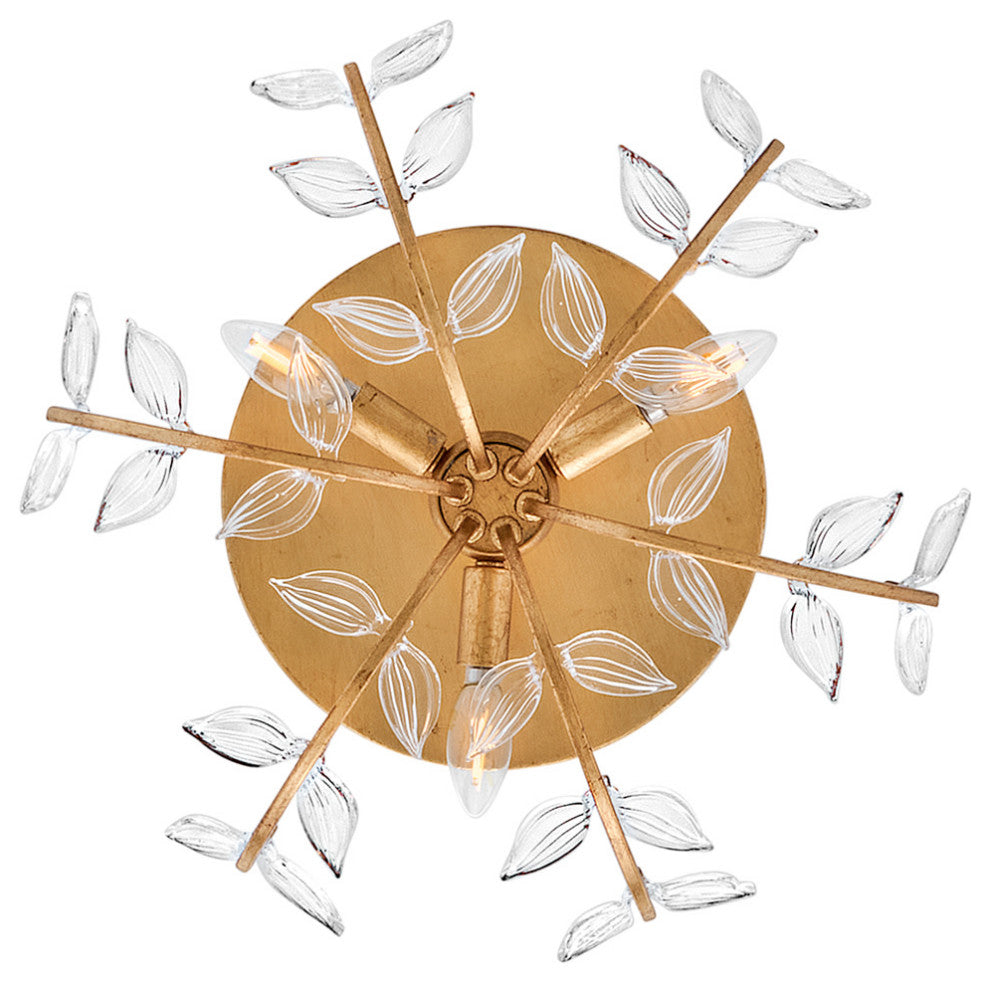 Hinkley Aliso Medium Semi-Flush Mount, Distressed Brass