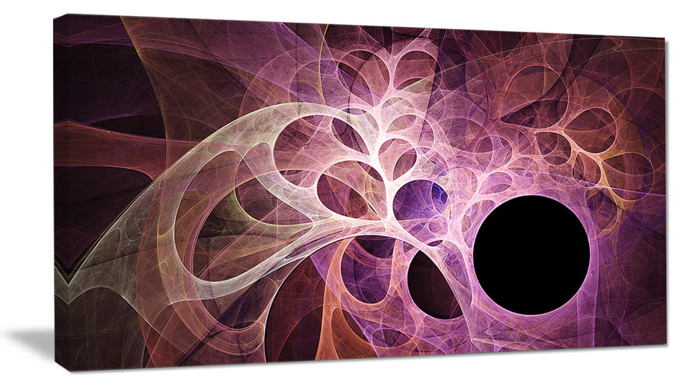Fractal Angel Wings in Pink, Abstract Wall Art Canvas, 32x16