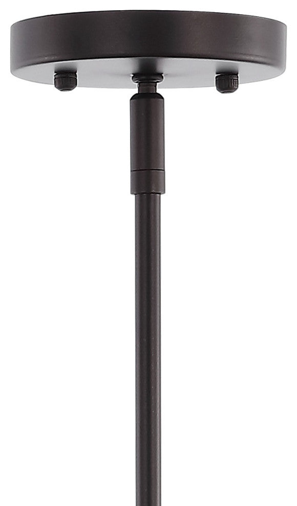 Orpheus 24" 5-Light Farmhouse Cylinder LED Chandelier, Oil Rubbed Bronze/Clear
