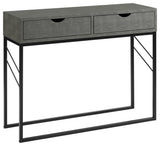 Modern 2-Drawer Faux Shagreen Entry Table - Grey