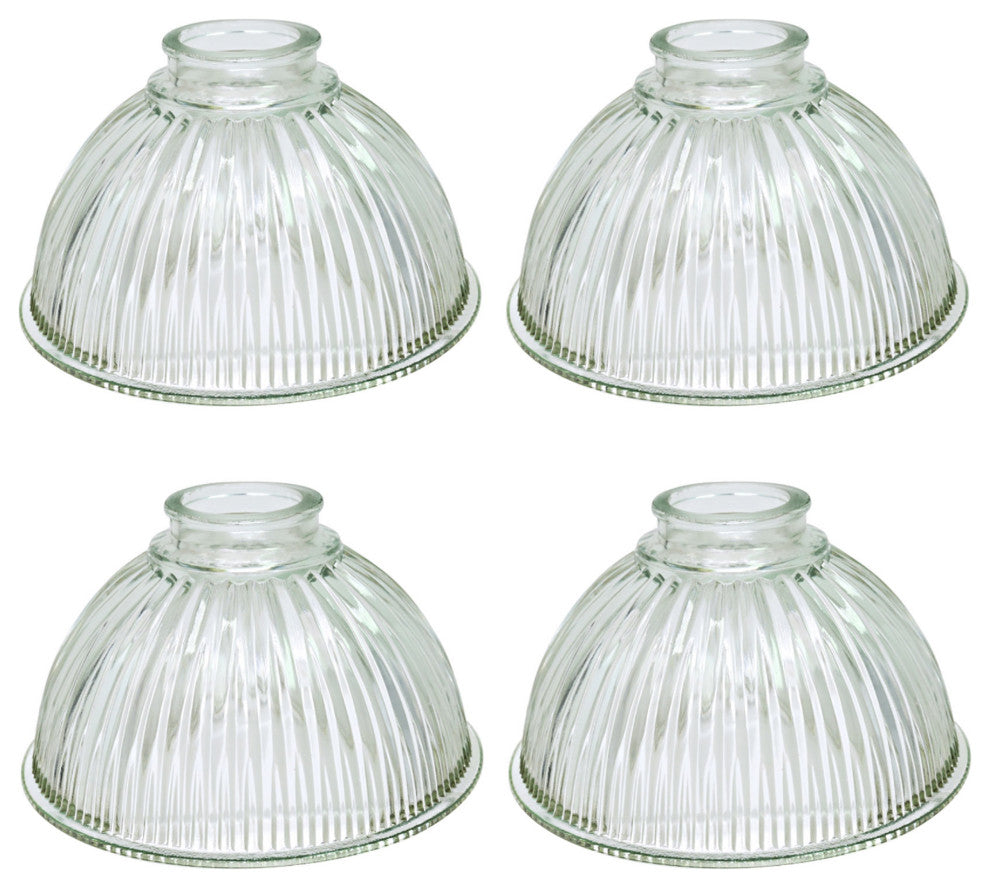 Aspen Creative 23019-4 Replacement Dome Shaped Clear Ribbed Glass Shade 4 Pack