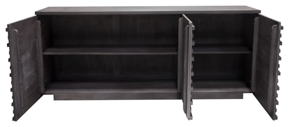 Bastille 3-Door Sideboard, Smoke Gray
