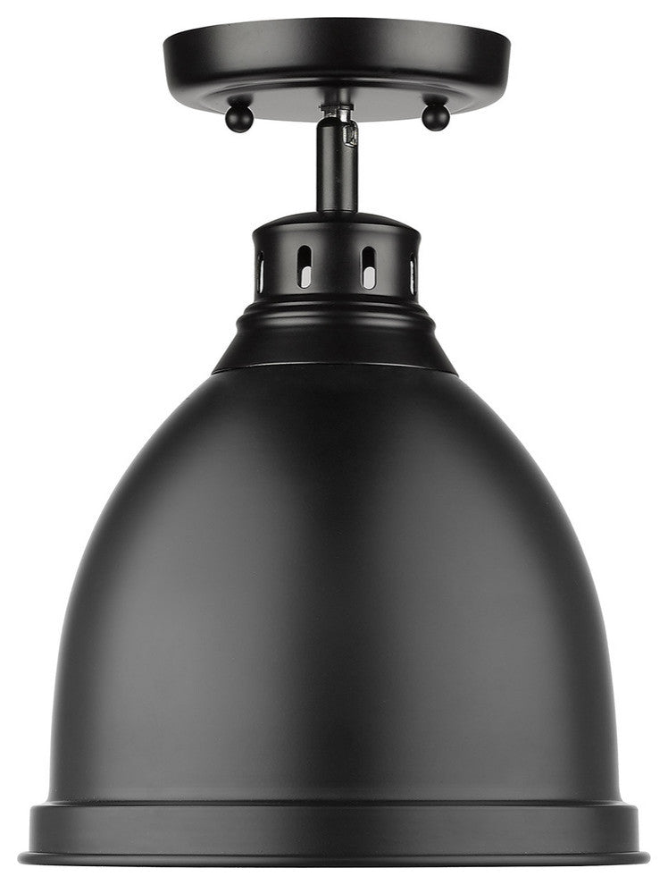 Duncan Flush Mount, Black, Matte Black Shade