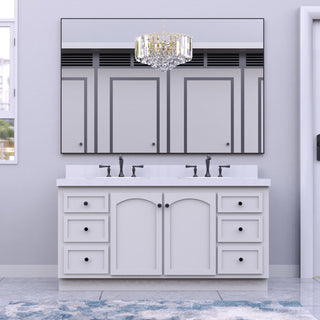 60" x 36" Rectangular Framed Wall Mount Bathroom Vanity Mirror