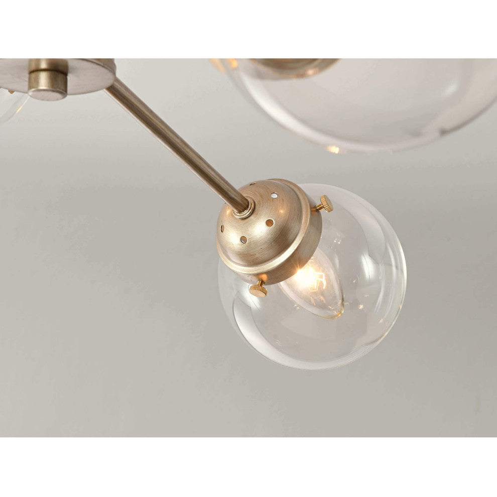 Daisy Sputnik Clear Globe Semi-Flush Mount