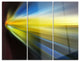 "Brown Blue Focus Light" Digital Metal Wall Art, 3 Panels, 36"x28"